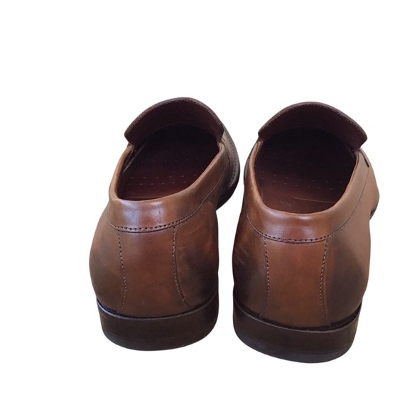Johnston & Murphy Brown Sheepskin Leather Loafers Made In Brazil